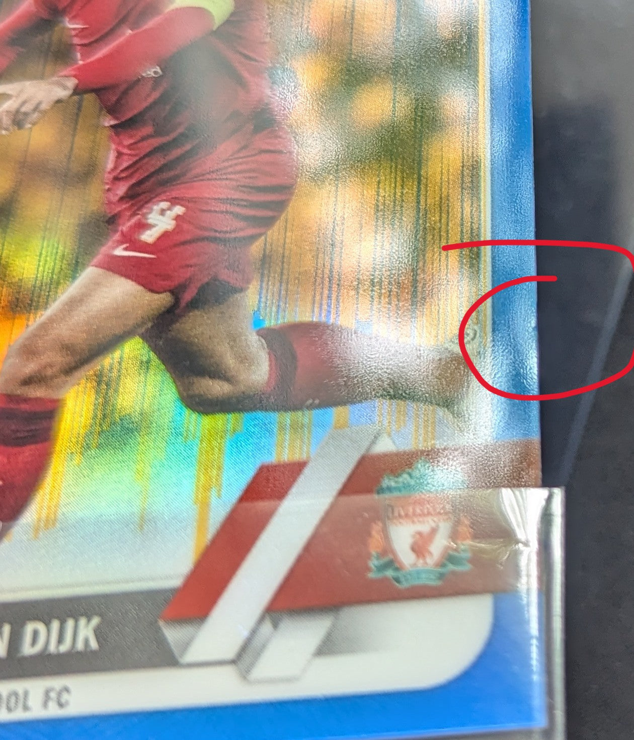 Virgil van Dijk 2022-23 Topps Chrome UEFA Club Competitions Blue & Gold Seismic Refractor 04/75 #130 Jersey Number !