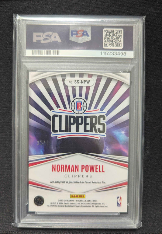 Norman Powell 2023-24 Phoenix Stellar Signatures Orange Auto 33/49 PSA 10 #SS-NPW