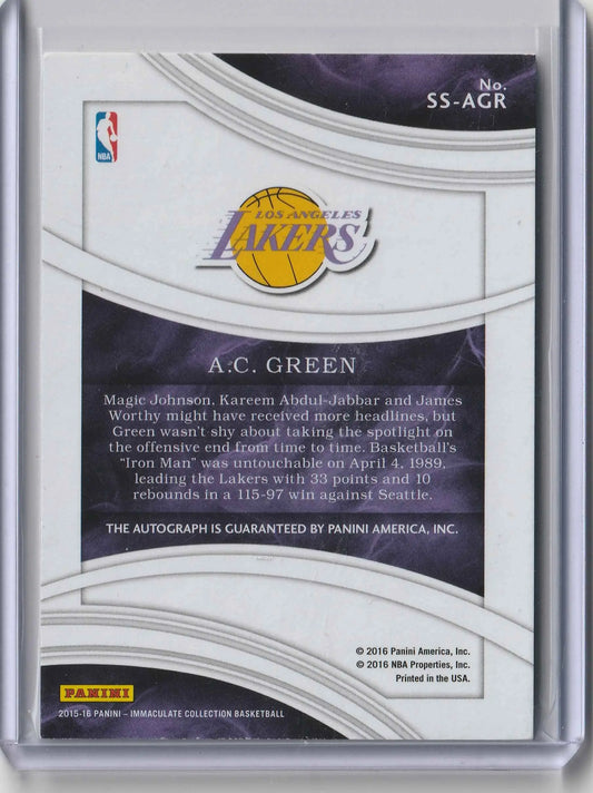 A.c. green 2015-16 panini immaculate shadowbox signaturen goldfarbene unterschrift 69 von 99 sammelkarte