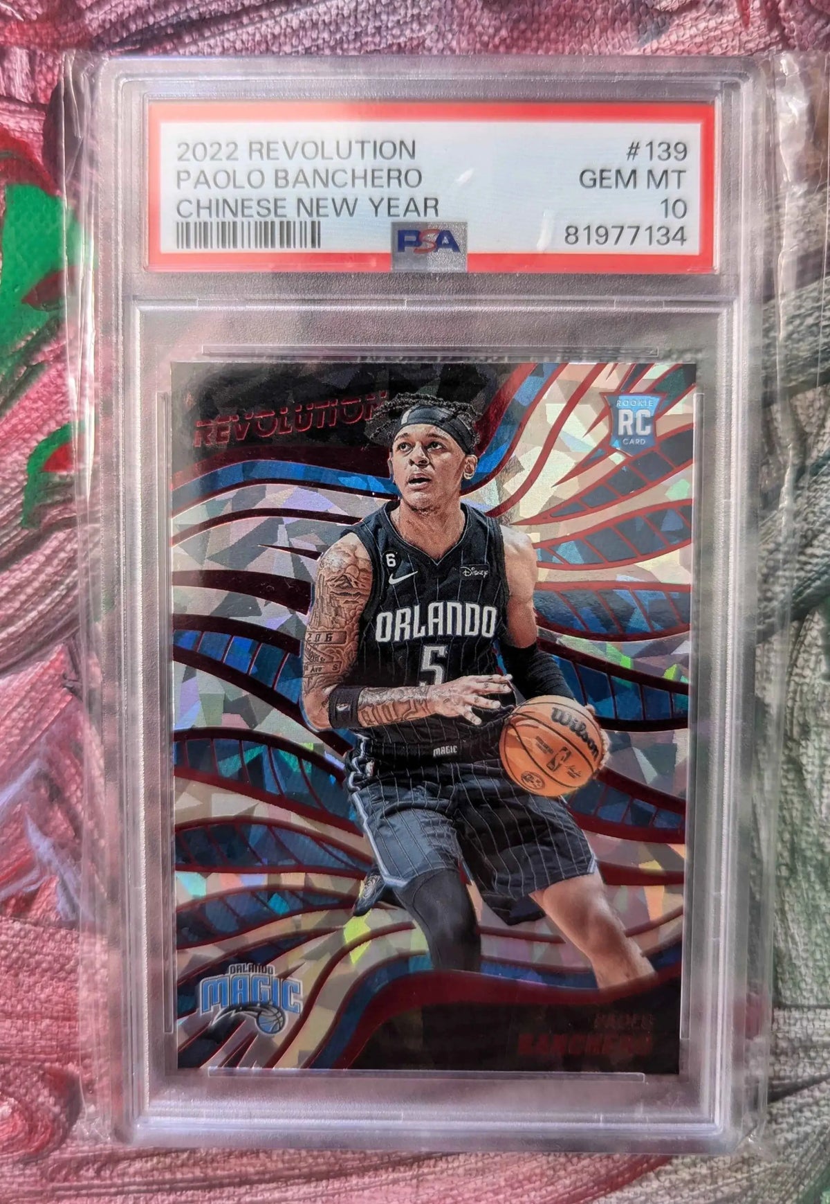 Paolo banchero 2022 panini revolution chinese new year rc basketball trading card graded psa 10 nummer 139