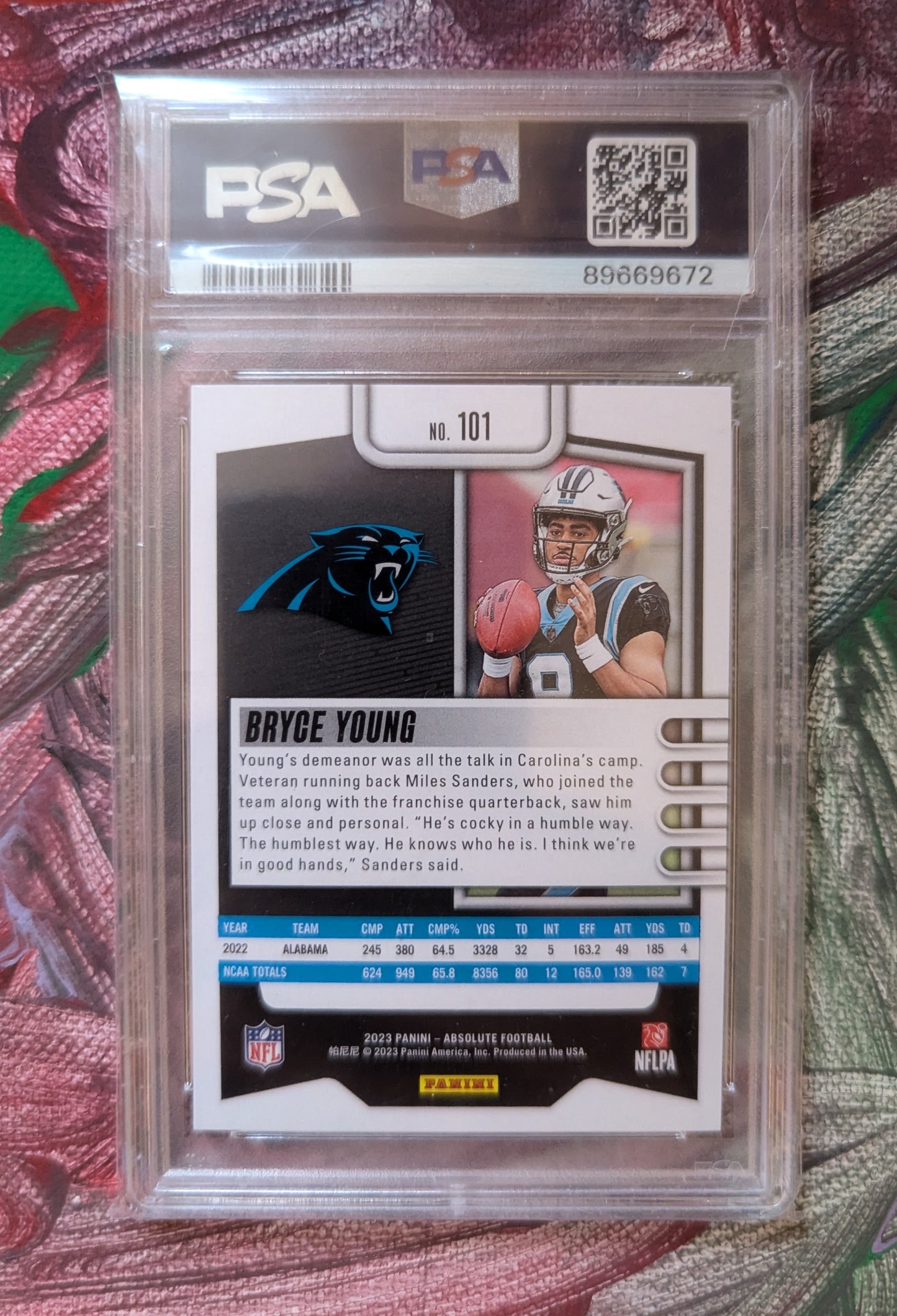 2023 Panini Absolute Football - RC Bryce Young - PSA 10