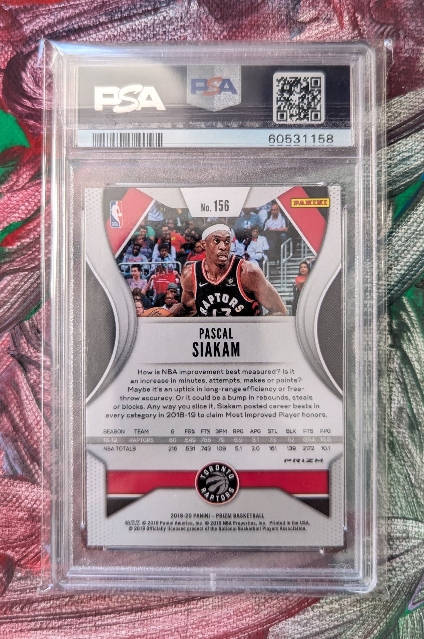 2019 Panini Prizm - Ruby Wave - Pascal Siakam - PSA 10