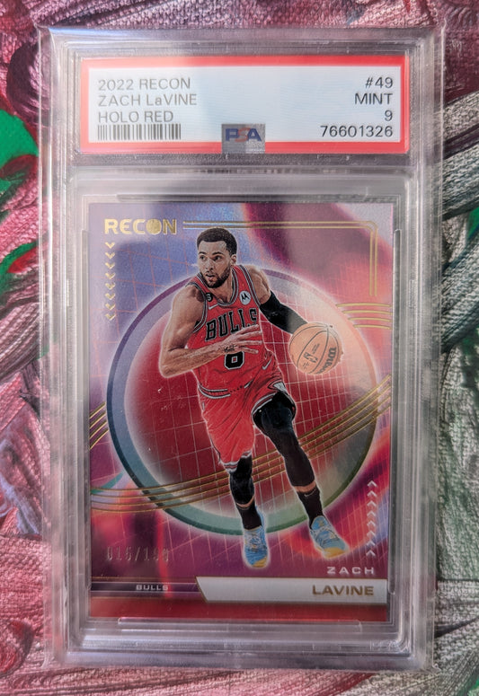 2022 Panini Recon - Holo Red - Zach La Vine 15/199 - PSA 9