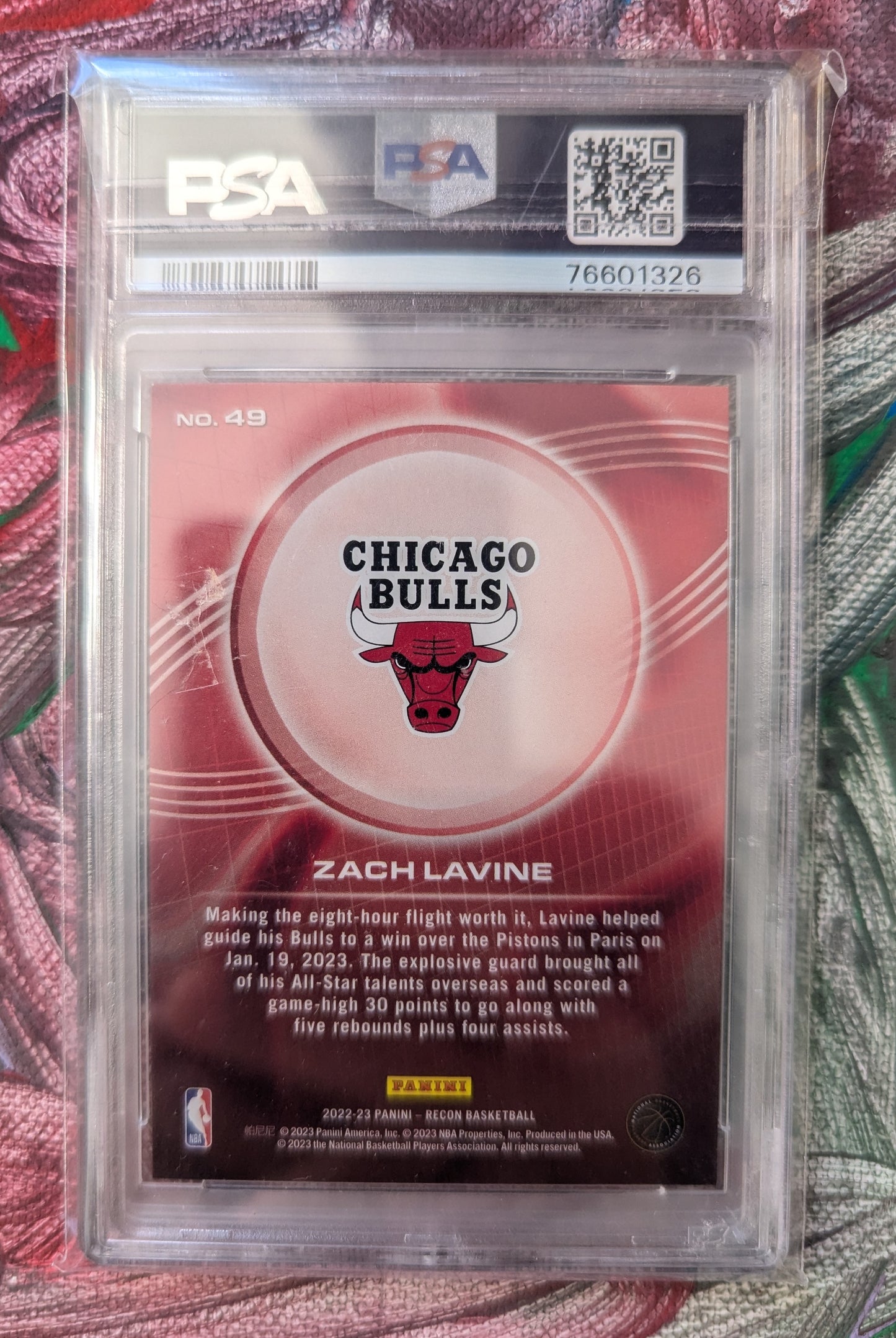 2022 Panini Recon - Holo Red - Zach La Vine 15/199 - PSA 9