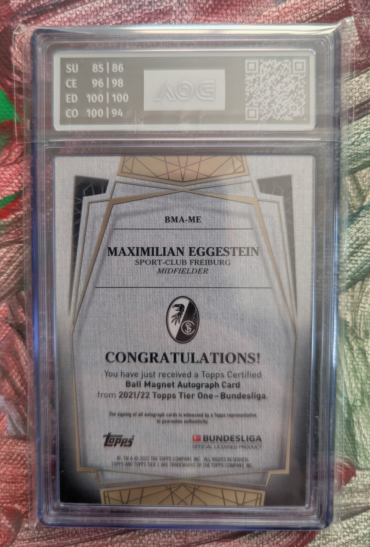 2022 Topps Tier One - Maximilian Eggestein 100/100 - AOG 9