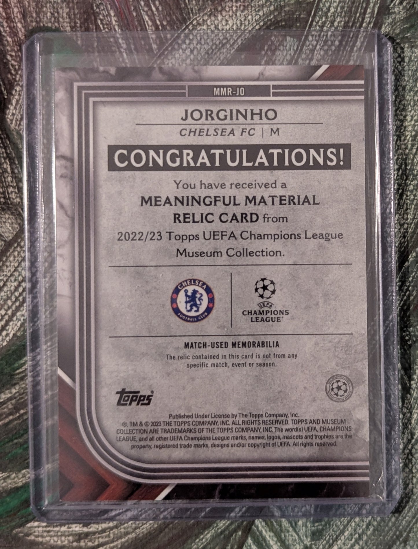 Topps Museum Meaningful Material 2023 - Jorginho Patch 062/250, #MMR-JO - Match Used