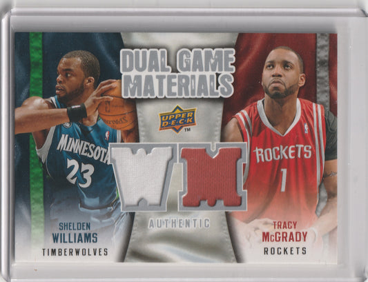 Upper Deck 2009-10 - Dual Game Materials - Tracy McGrady, S.Williams, GameUsed - #DG-ST