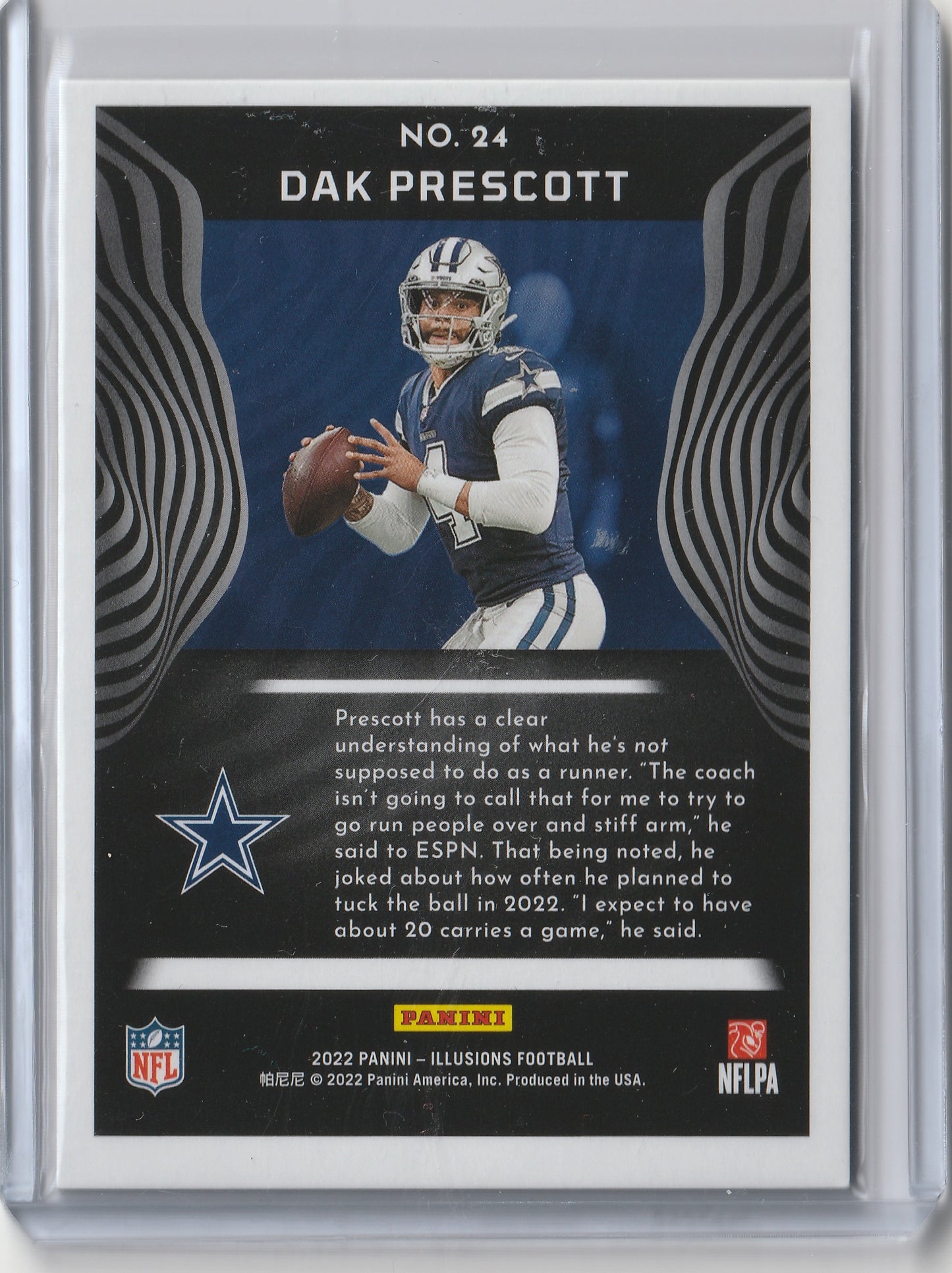 2022 Panini Illusions - Trophy Collection Gold - Dak Prescott 25/25, #24