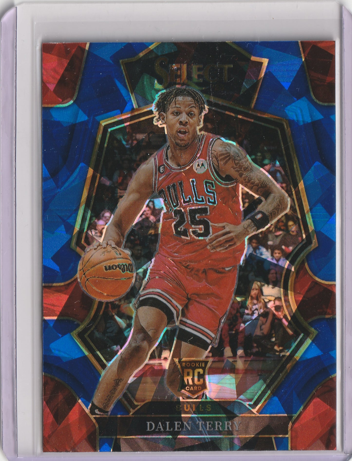 2022-23 Panini Select - Blue Cracked Ice Prizm - RC Dalen Terry, #188