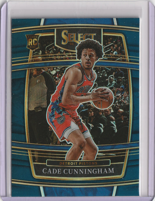 2021-22 Panini Select - Blue Prizm - RC Cade Cunningham, #11