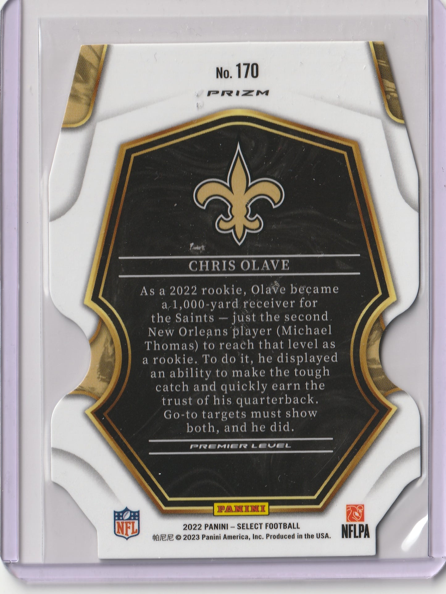 2022 Panini Select - Red & Blue Prizm Die-Cut - Premier Level - RC Chris Olave, #170
