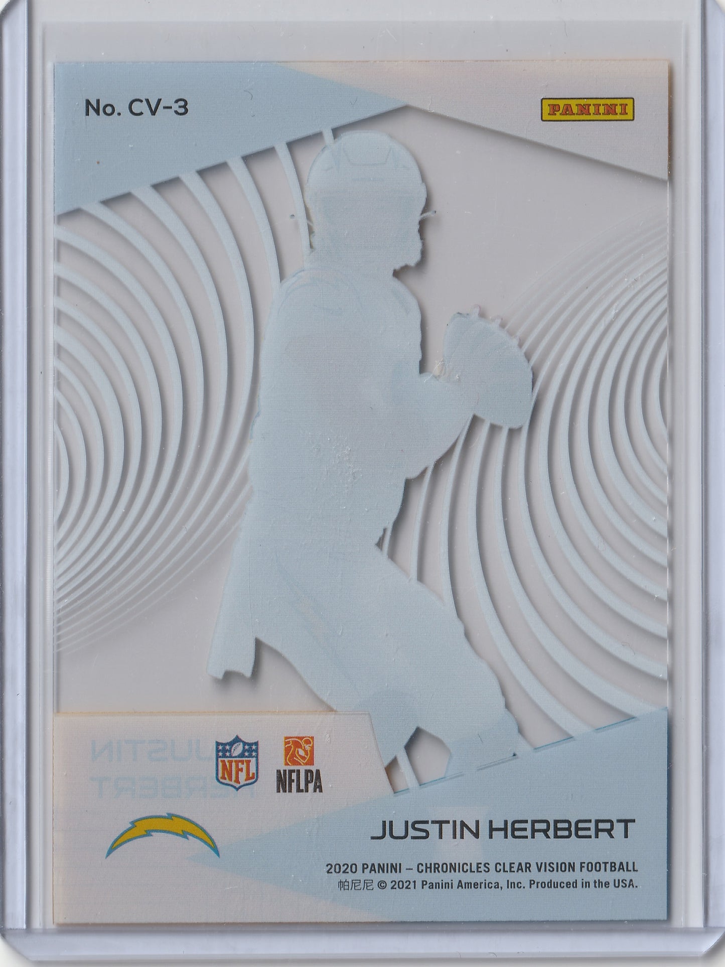 2020 Panini Chronicles - Clear Vision Rookies - Justin Herbert, #CV-3