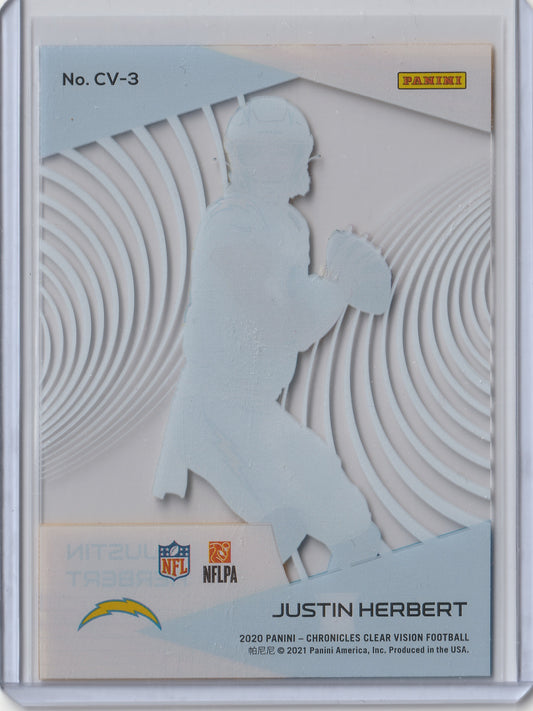 2020 Panini Chronicles - Clear Vision Rookies - Justin Herbert, #CV-3