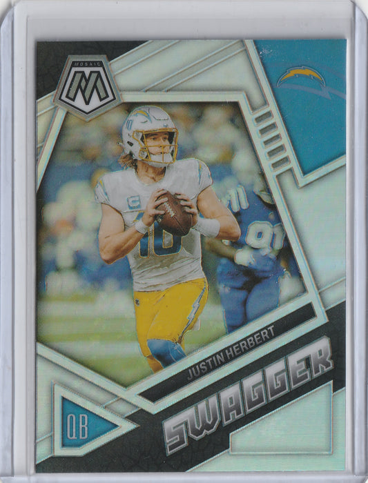 2023 Panini Mosaic - Swagger Mosaic - Silver Prizm - Justin Herbert, #SS-JH