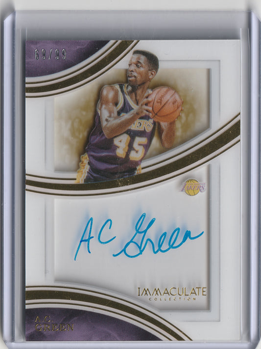 2015-16 Panini Immaculate - Shadowbox Signatures - A.C. Green 69/99, On Card