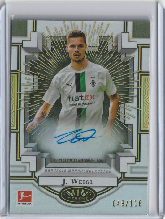 2022/23 Topps Tier One - Xplosions Auto - Julian Weigl 049/118, #XPA-JW