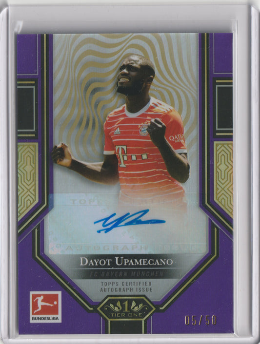 2022/23 Topps Tier One Bundesliga - Auto, Purple - Dayot Upamecano 05/50, #BMA-DU