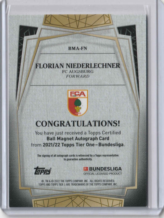 Florian Niederlechner 2021/22 Topps Tier One Bundesliga Ball Magnet Purple 11/50 #BMA-FN