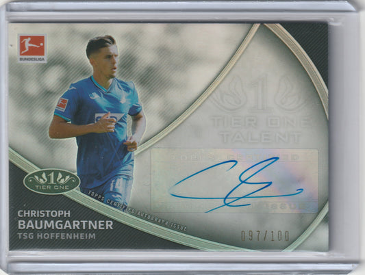 2020/21 Topps Tier One - Bundesliga - Auto - Christoph Baumgartner 097/100, #TT-CB