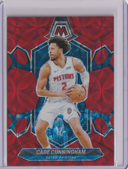 2023-24 Panini Mosaic - International Red Mosaic Prizm - Cade Cunningham 60/75, #81