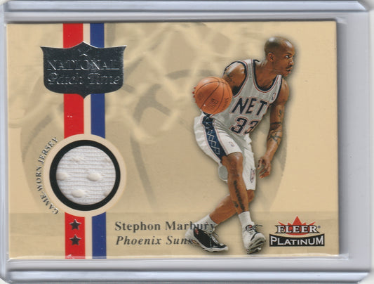 2001-02 Fleer Platinum - National Patch Time - Stephon Marbury, #_STMA