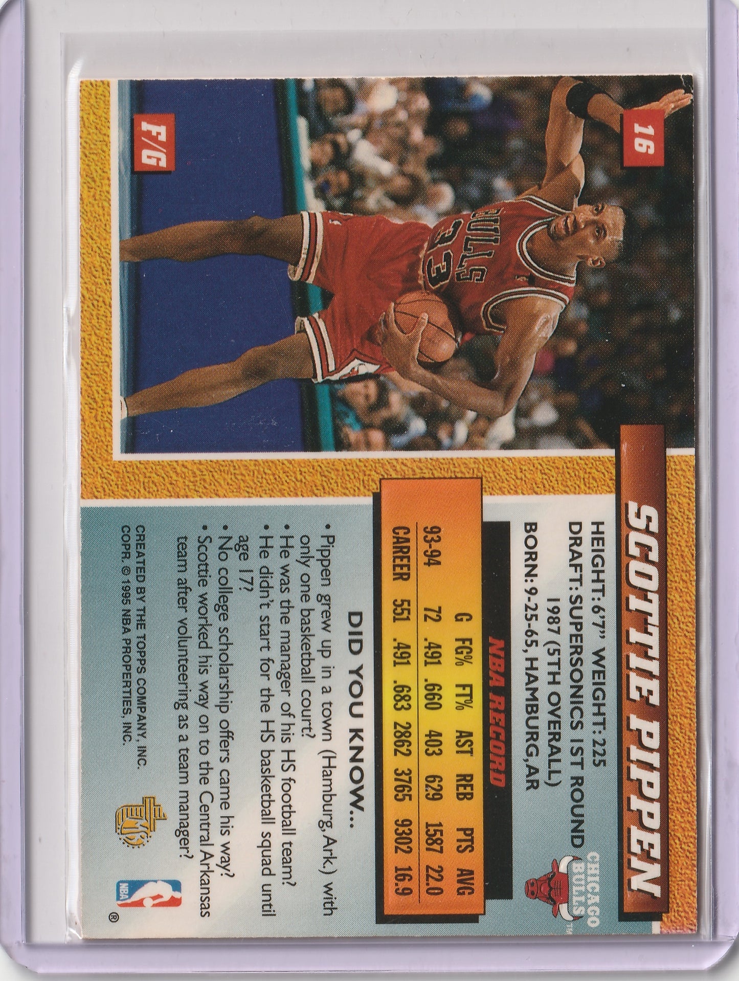 1994-95 Topps Embossed - Scottie Pippen, #16