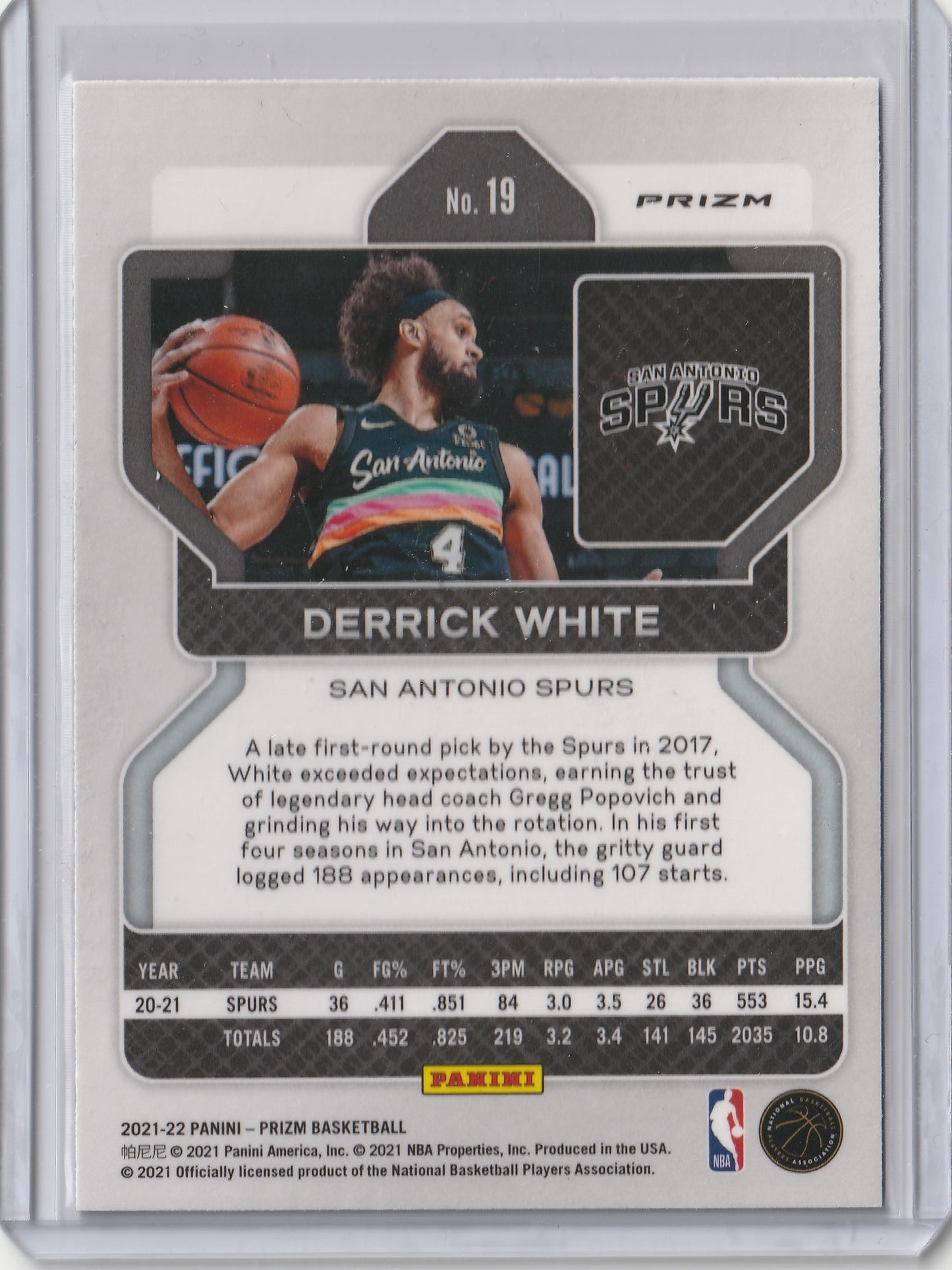 2021-22 Panini Prizm - Purple Wave Prizm - Derrick White, #19