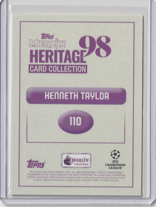 Kenneth Taylor 2022/23 Topps Merlin's Heritage 98 UCL Orange Autograph 02/10 #052 Fiedler24