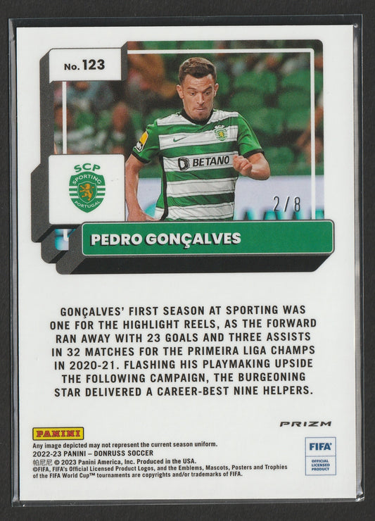 Pedro Goncalves 2022-23 Panini Donruss Optic Dragon Prizm 2/8 #123 Fiedler24