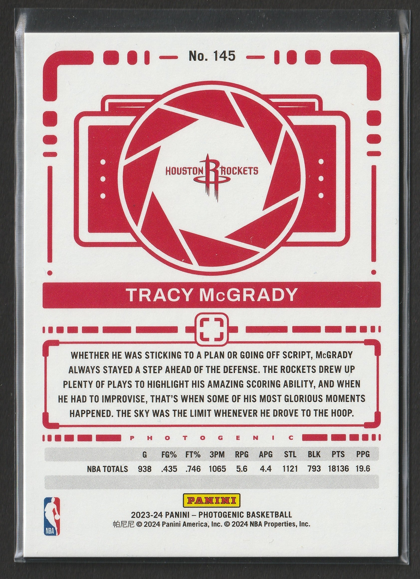 Tracy McGrady 2023-24 Panini Photogenic Silver 17/99 #145 Fiedler24