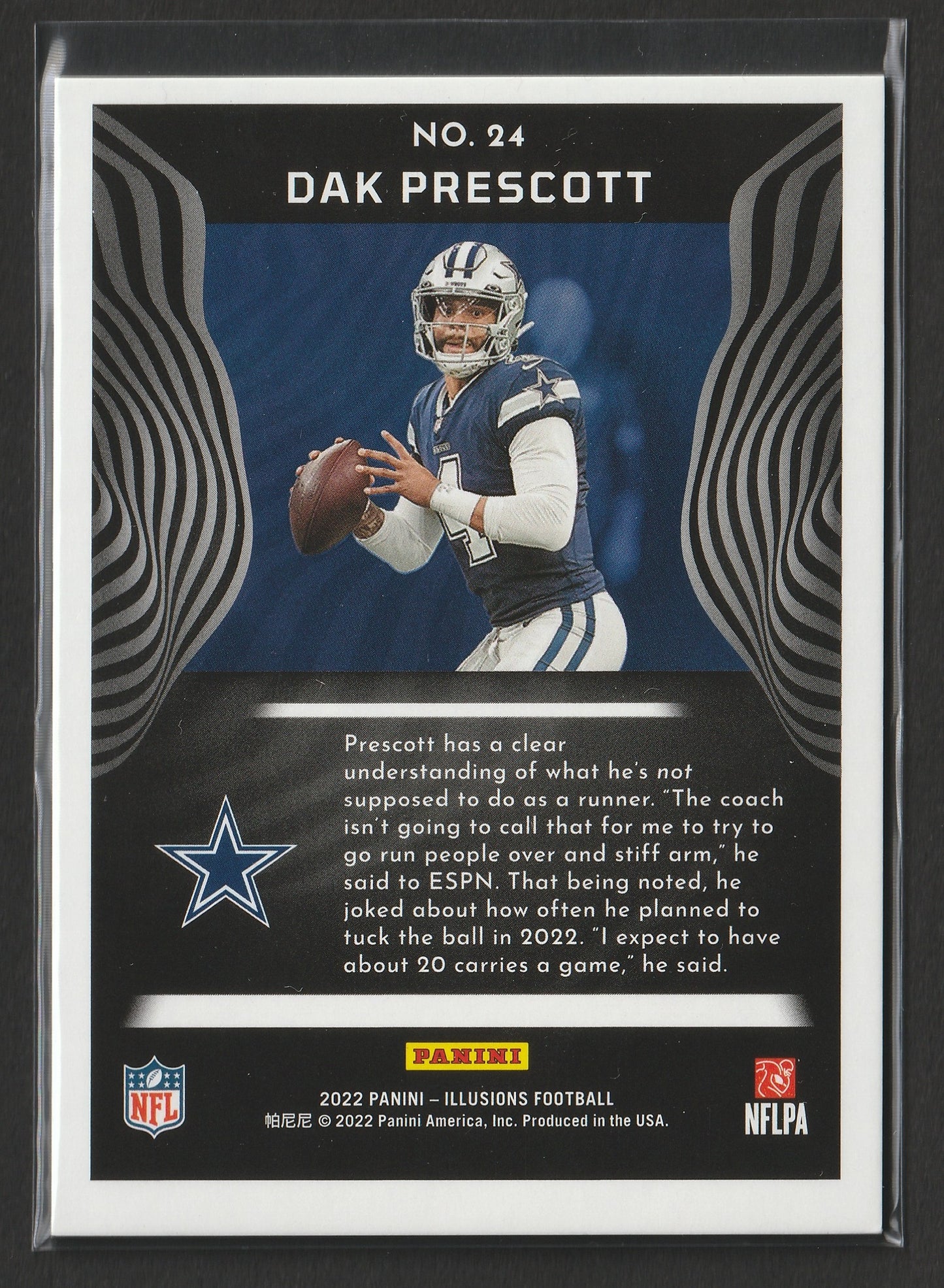 Dak Prescott 2022 Panini Illusions Trophy Collection Gold 25/25 #24 Fiedler24