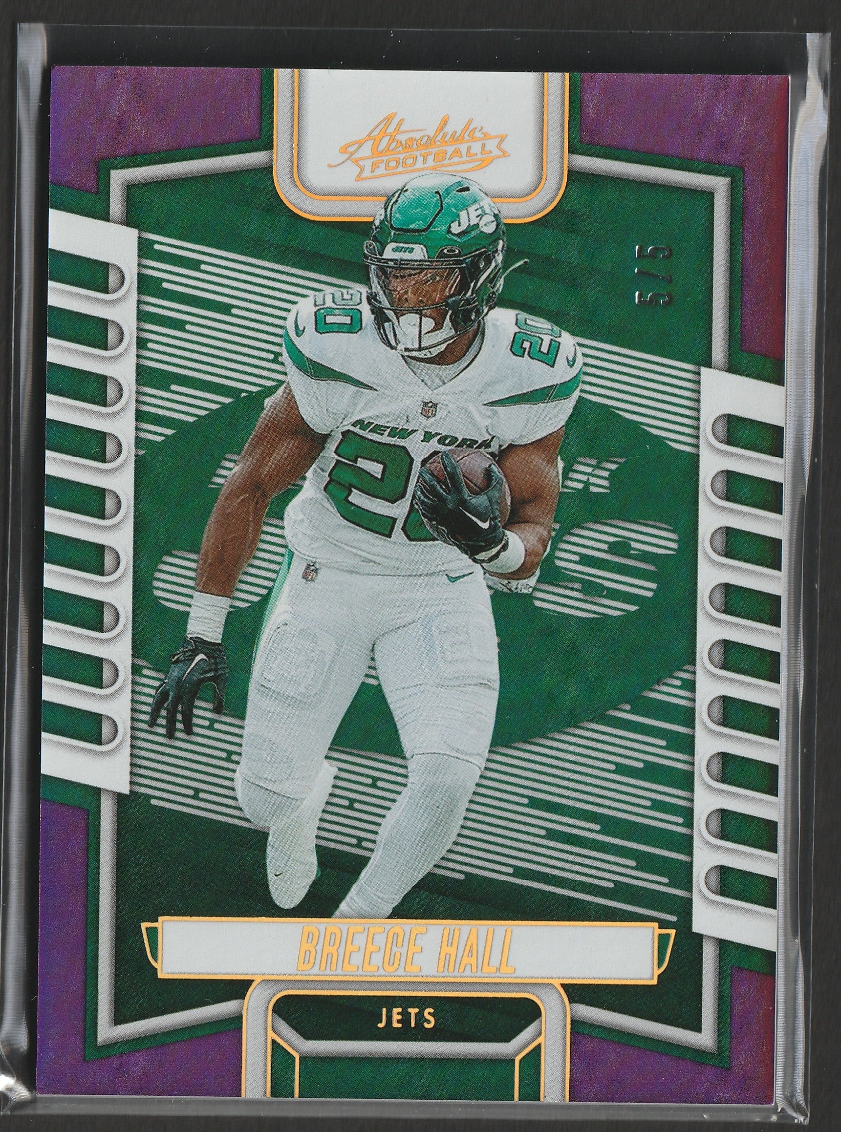 Breece Hall 2023 Panini Absolute Purple Spectrum 5/5 #38 Fiedler24