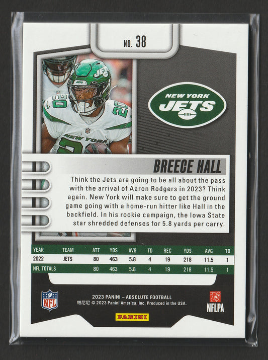 Breece Hall 2023 Panini Absolute Purple Spectrum 5/5 #38 Fiedler24