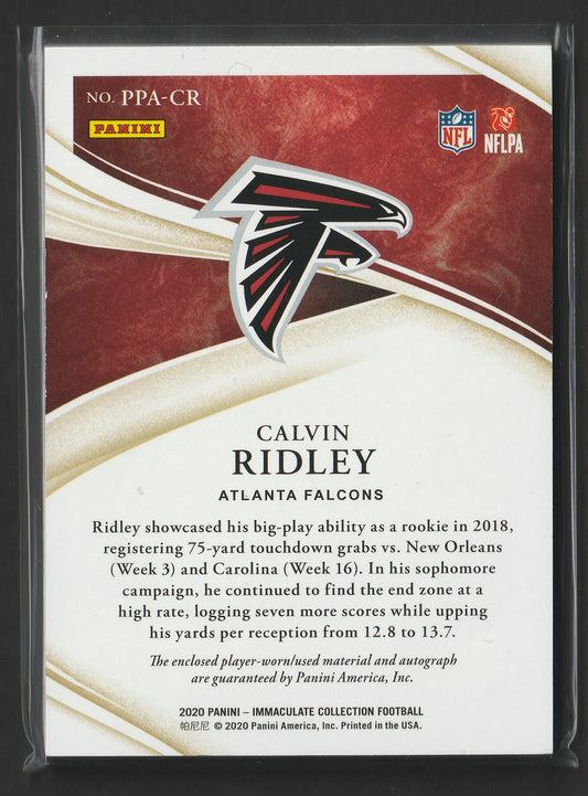 Calvin Ridley 2020 Panini Immaculate Football Auto Patch 36/99 #PPA-CR Fiedler24