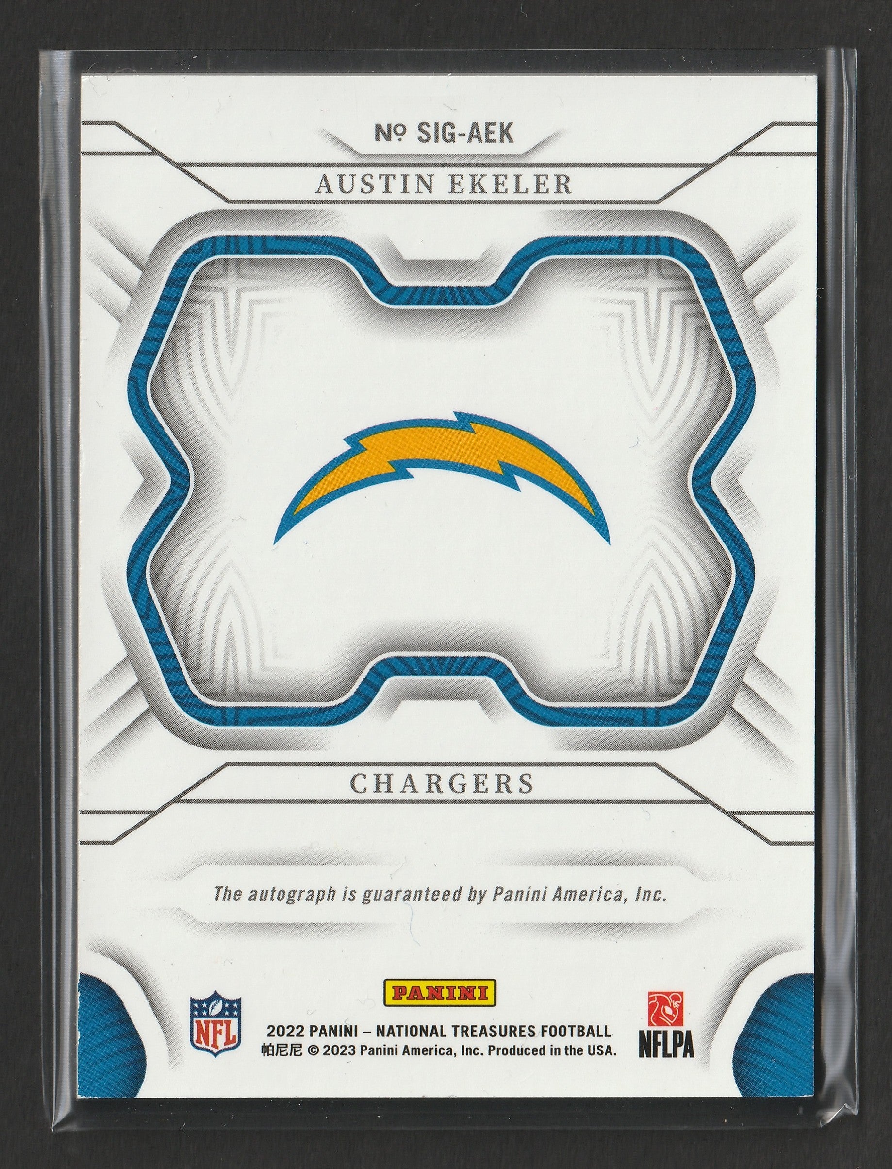 Austin Ekeler 2022 Panini National Treasures 83/99 #SIG-AEK Fiedler24