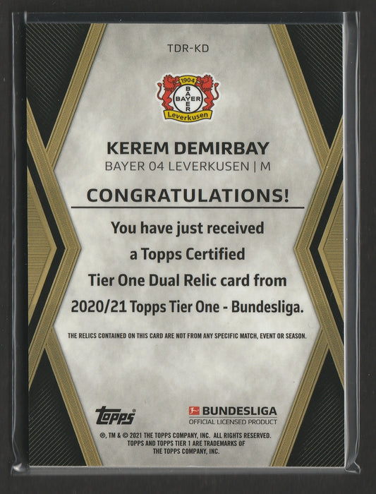 Kerem Demirbay 2020/21 Topps Tier One Bundesliga Dual Relic 25/25 #TDR-KD - Fiedler24