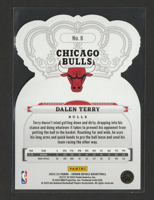 Dalen Terry 2022-23 Panini Crown Royale 1st Off the Line FOTL Green Crystal 03/21 #8 - Fiedler24