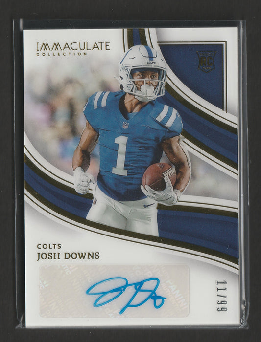 Josh Downs 2023 Panini Immaculate Collection Rookie Autographs 11/99 #3 - Fiedler24