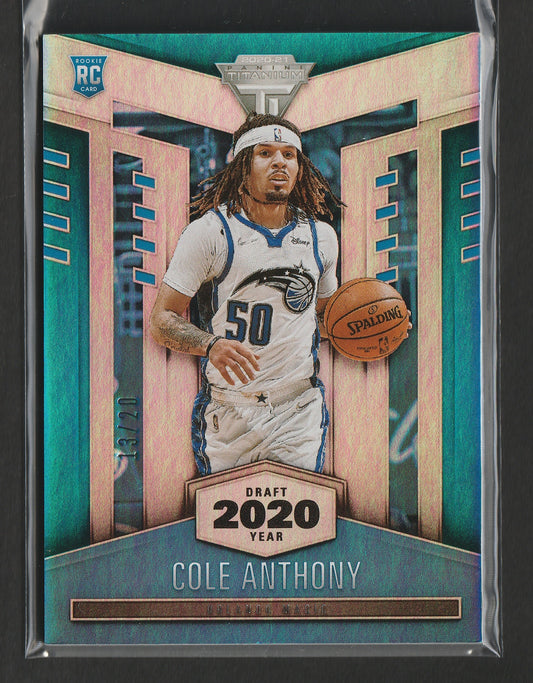 Cole Anthony 2020-21 Panini Chronicles Draft Year Titanium 13/20 RC #446 - Fiedler24