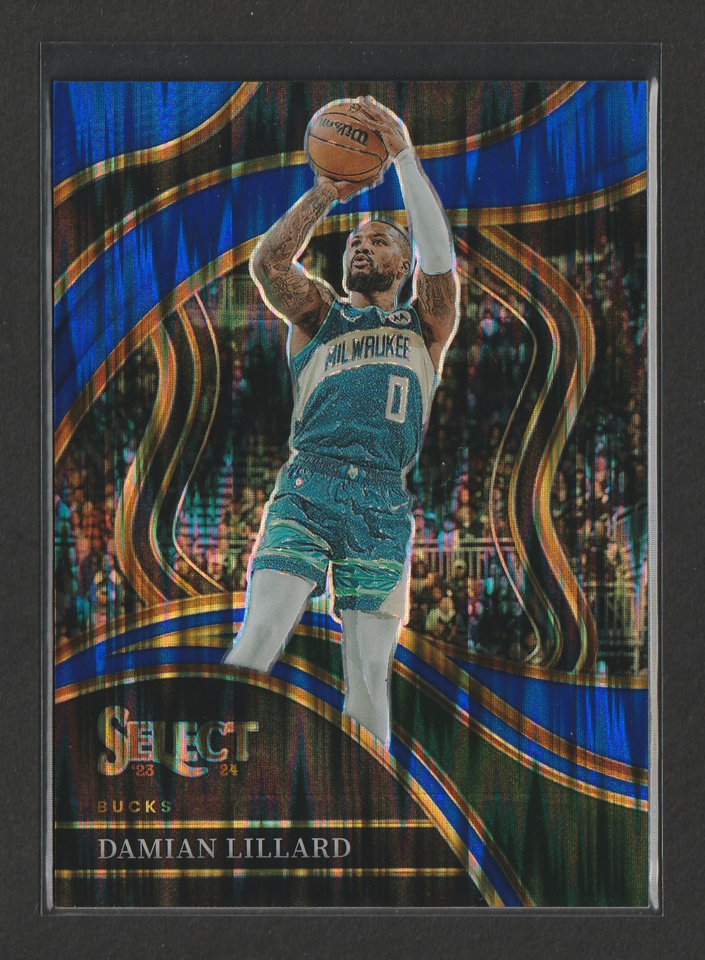 Damian Lillard 2023-24 Panini Select Blue Flash Prizm 84/99 #263 - Fiedler24