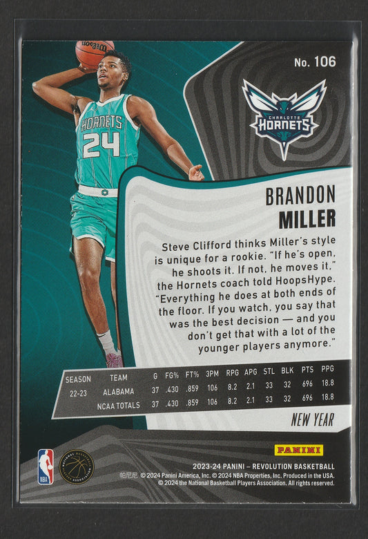 Brandon Miller 2023-24 Panini Revolution Chinese New Year RC #106