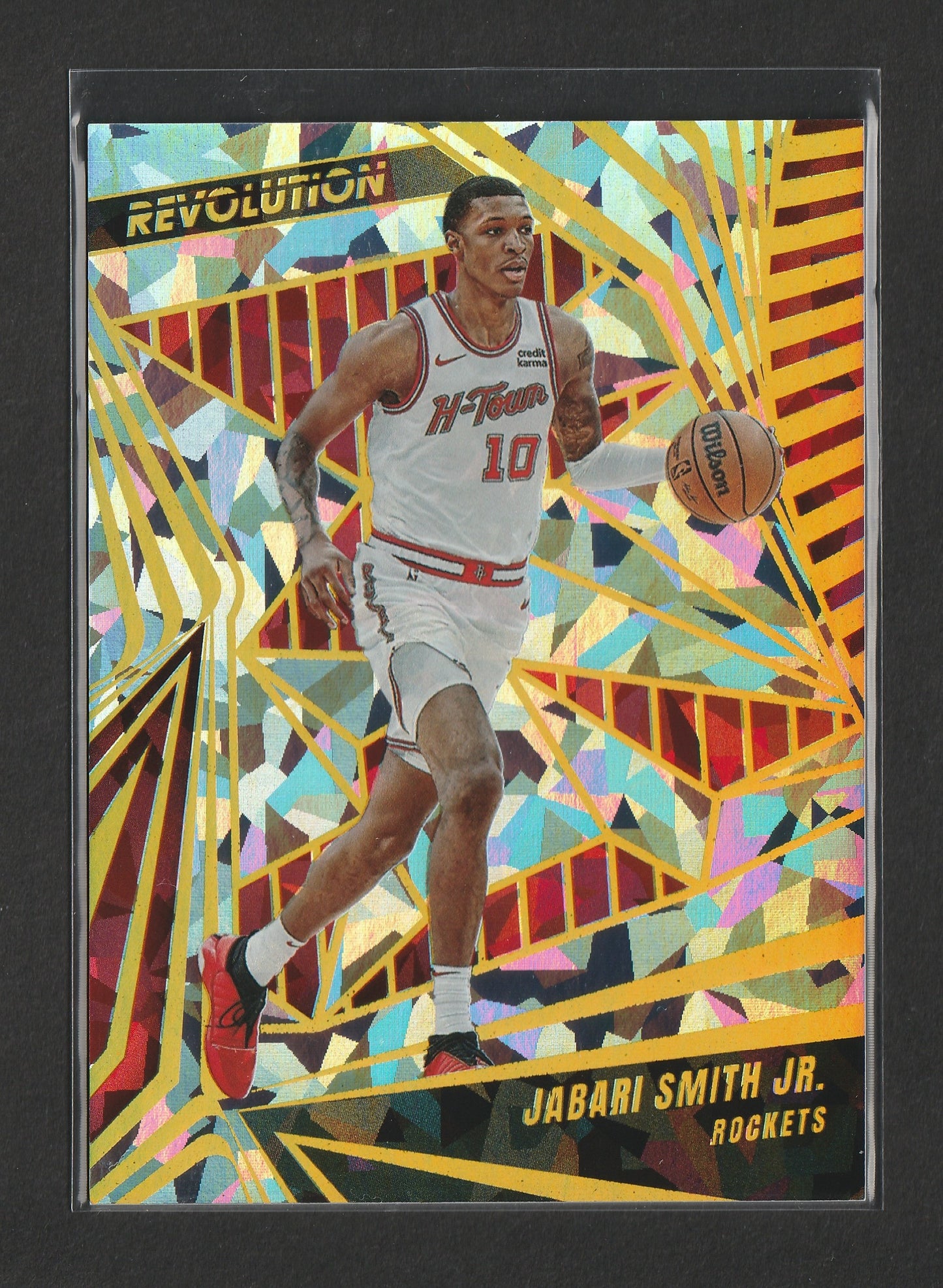 Jabari Smith Jr. 2023/24 Panini Revolution Holo Gold Chinese New Year 4/8 #31