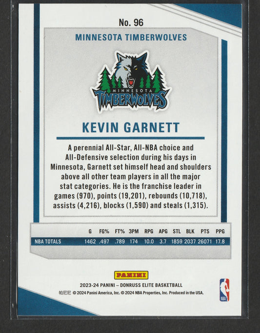 Kevin Garnett 2023-24 Panini Donruss Elite Purple 14/49 #96 - Fiedler24