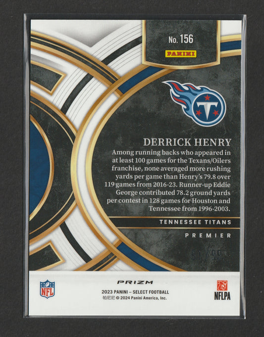 Derrick Henry 2023 Panini Select Light Blue Prizm Premier Level 91/99 #156