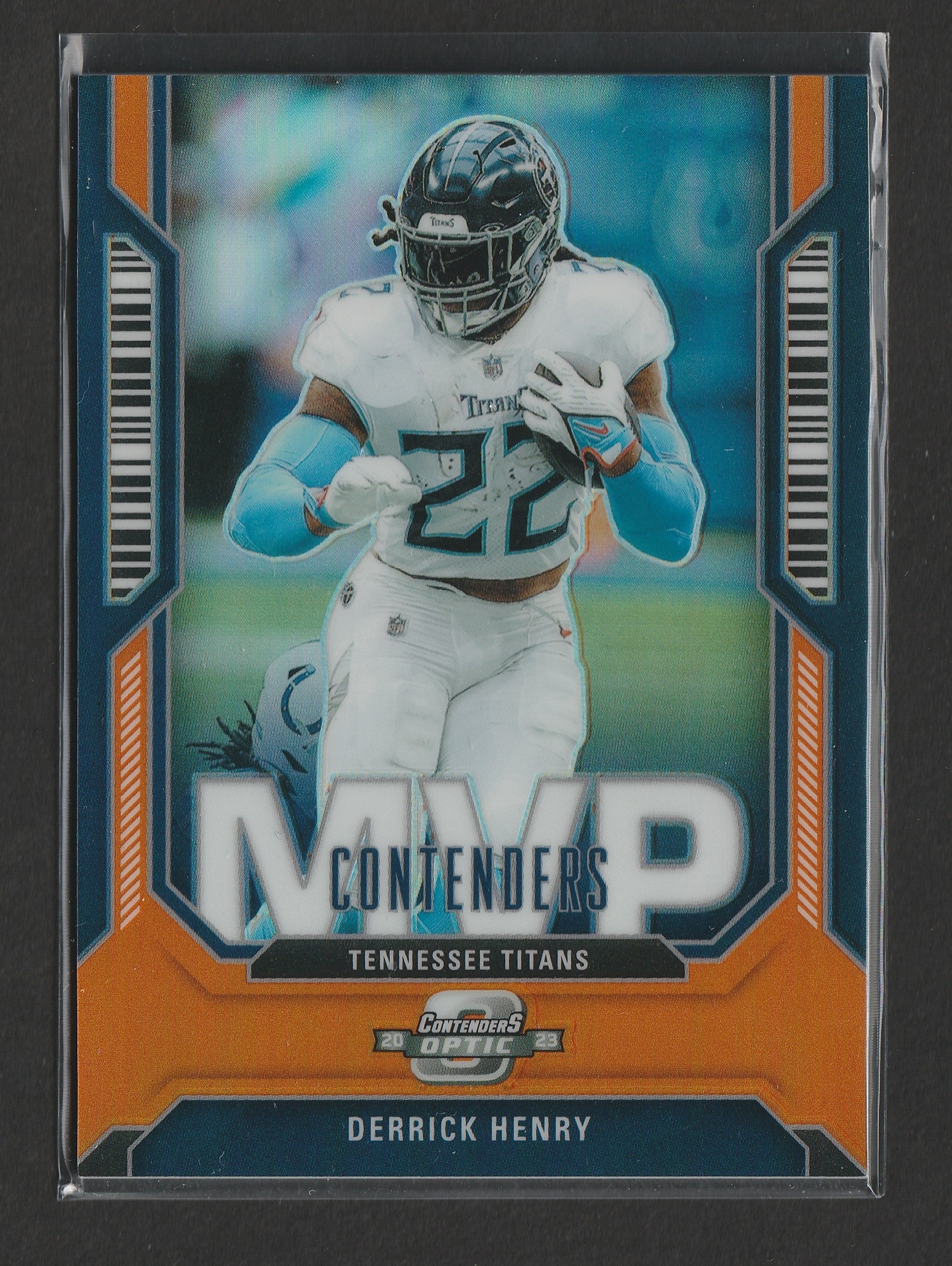 Derrick Henry 2023 Panini Contenders Optic MVP Contenders Orange Prizm 01/50 #MVP-23 - Fiedler24