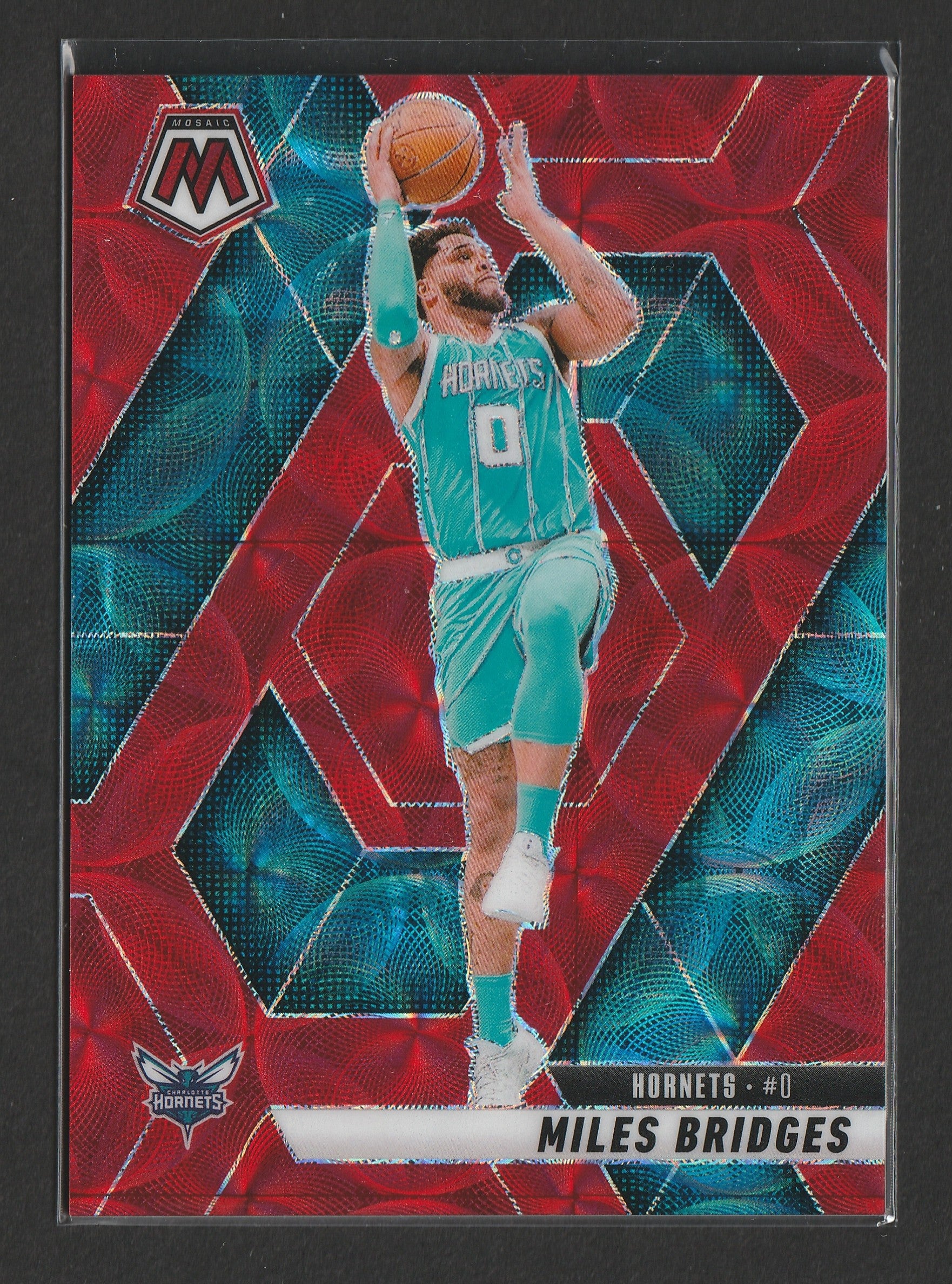 Miles Bridges 2024-25 Panini Mosaic International Red Mosaic Prizm 01/75 #67 - Fiedler24