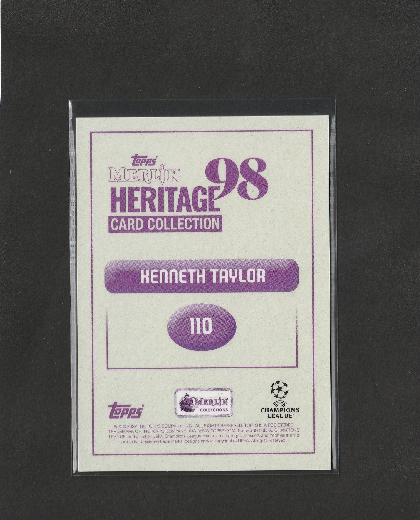 Kenneth Taylor 2022/23 Topps Merlin's Heritage 98 UCL Orange Autograph 02/10 #052