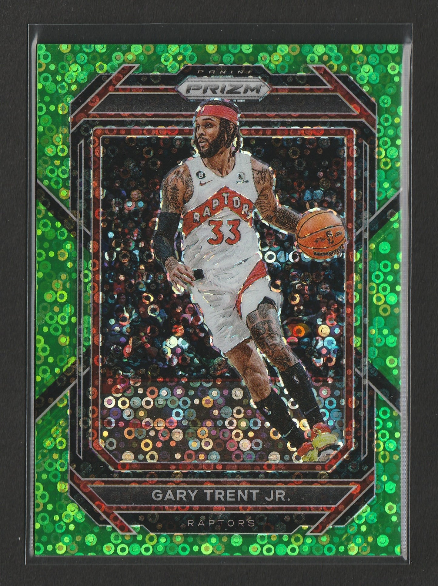 Gary Trent Jr. 2022-23 Panini Prizm Fast Break Neon Green Prizm 5/5 #38