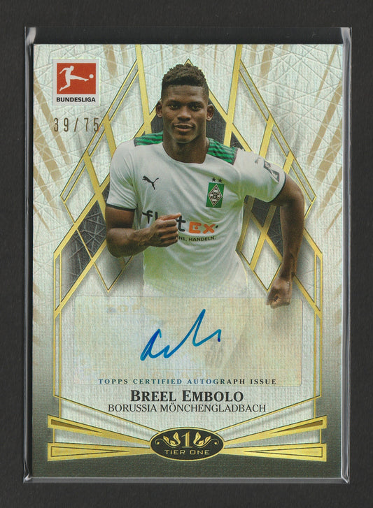 Breel Embolo 2021-22 Topps Tier One Bundesliga Young Gold Auto 39/75 #YGA-BE