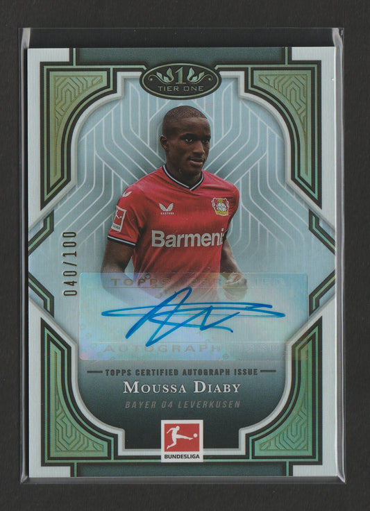 Moussa Diaby 2022-23 Topps Tier One Bundesliga Auto 040/100 #TOA-MD